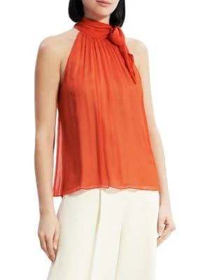 Theory Halter Bow Silk Top 1