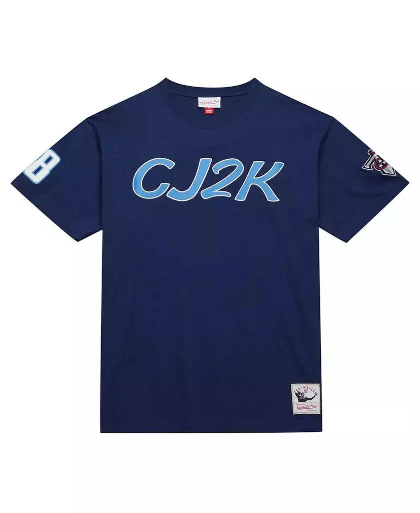 Mitchell & Ness Men's Chris Johnson Navy Tennessee Titans Retired Player Nickname T-Shirt 3