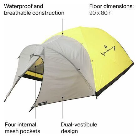 Black Diamond Bombshelter Tent: 4-Person 4-Season 5