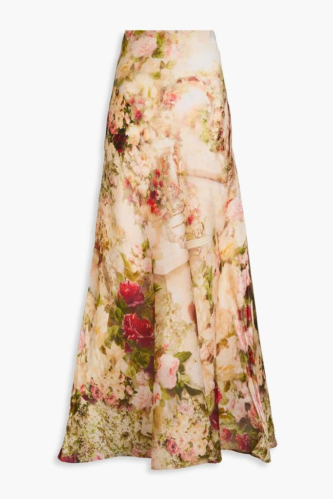 Zimmermann Floral-print silk-organza maxi skirt 1
