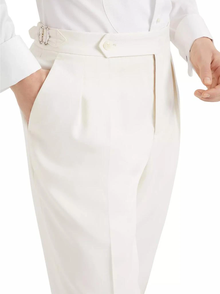 Brunello Cucinelli Délavé Silk Twill Tuxedo Trousers with Double Pleats 4