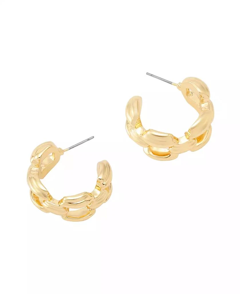 Robert Lee Morris Ribbed Link Hoop Earrings 3