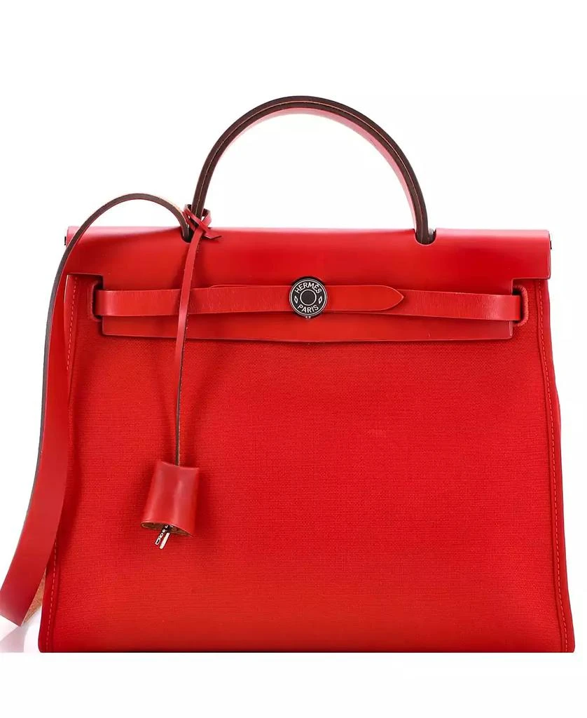 Pre-Owned HERMÉS 31 Herbag Zip Leather and Toile 1