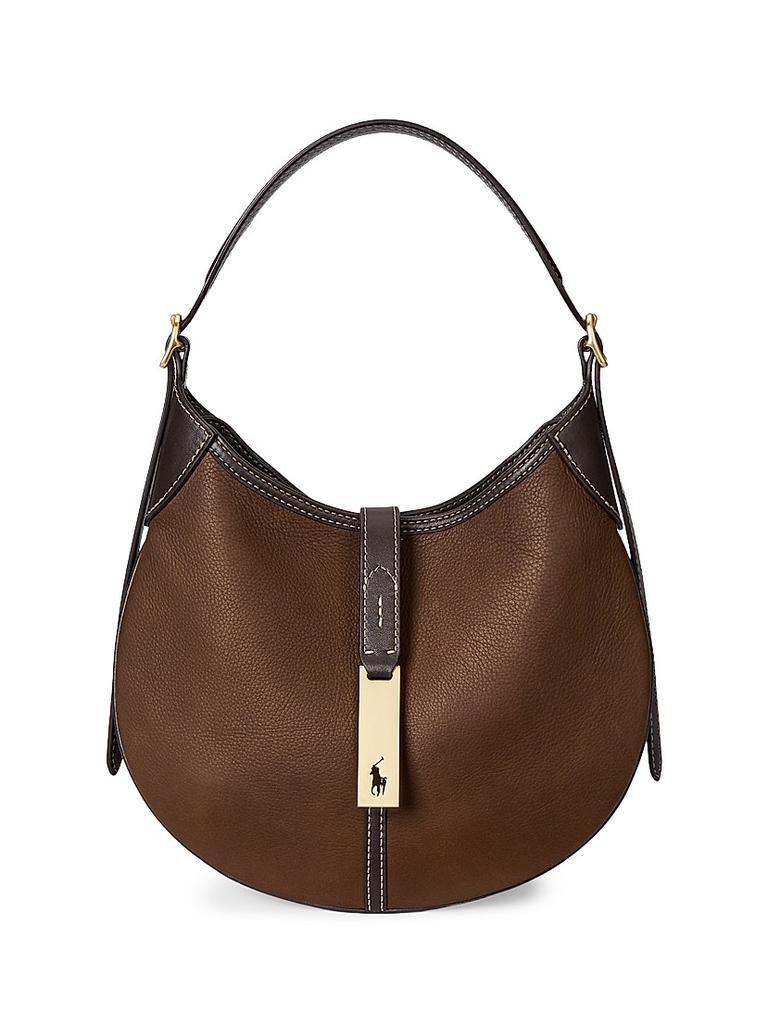 Ralph Lauren Large Polo ID Leather Shoulder Bag