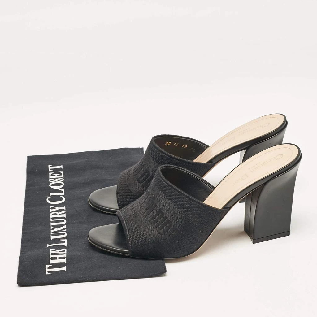 Dior Dior Black Canvas Dway Slide Sandals Size 40 9