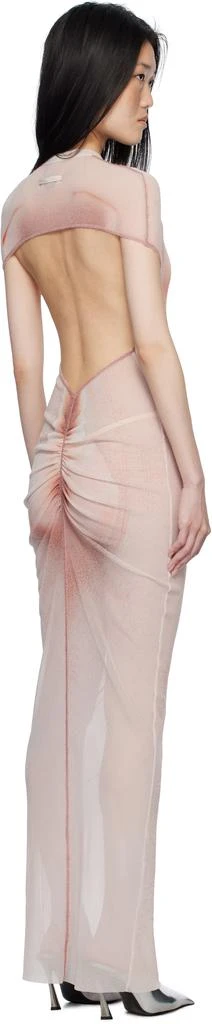 open lace back dress Vintage Jean Paul Gaultier Dust Pink Mesh Dress  ONFEMME