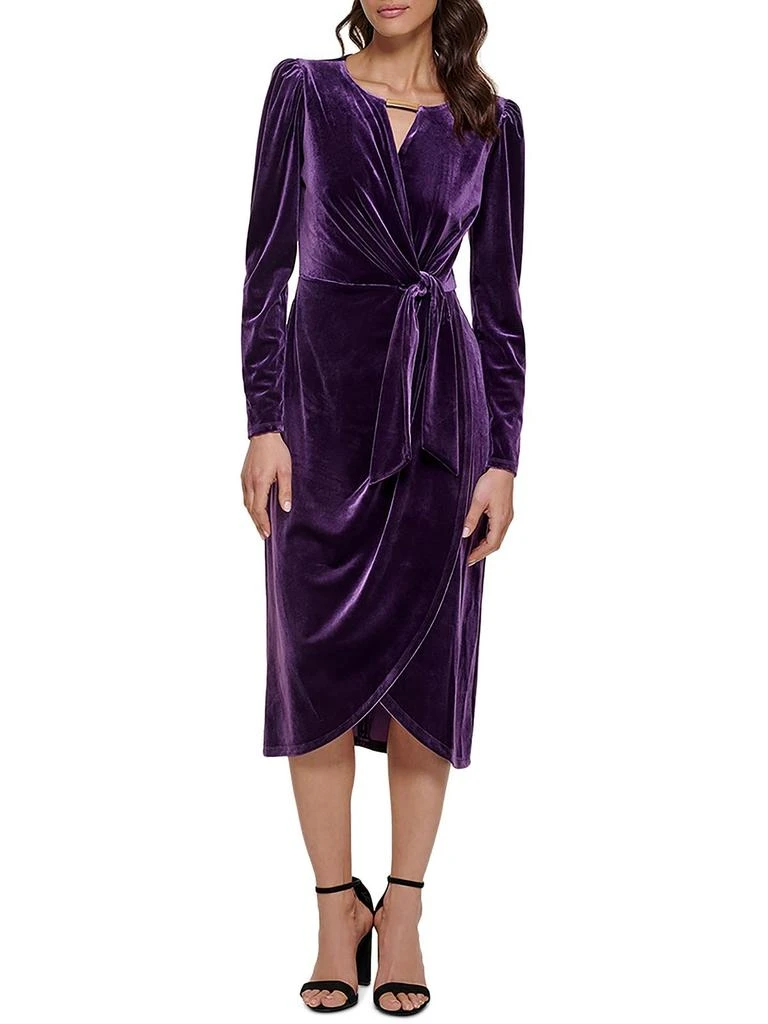 Kensie Womens Velvet Tea Wrap Dress 2