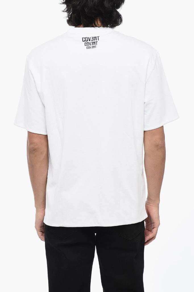 COVERT Solid Color Crew-neck T-Shirt with Contrasting Logo 2