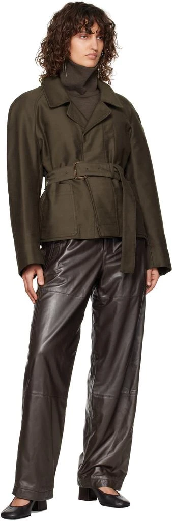 Lemaire Brown Belted Two Pocket Jacket 4