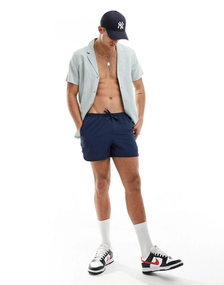 ASOS ASOS DESIGN swim shorts in short length with thin waistband in navy 2