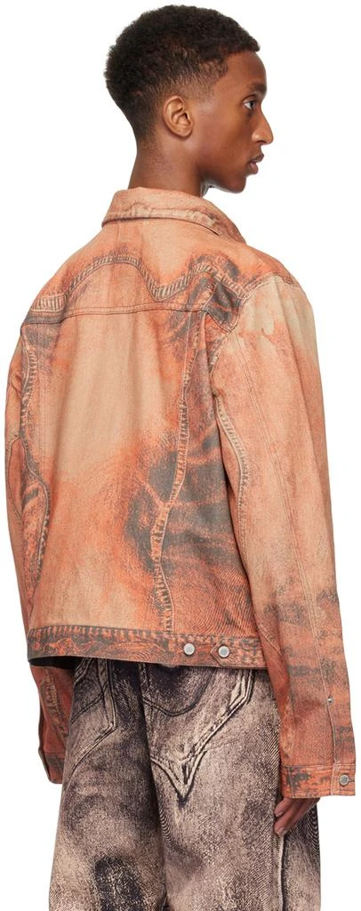CAMPERLAB Orange Distorted Print Denim Jacket 3