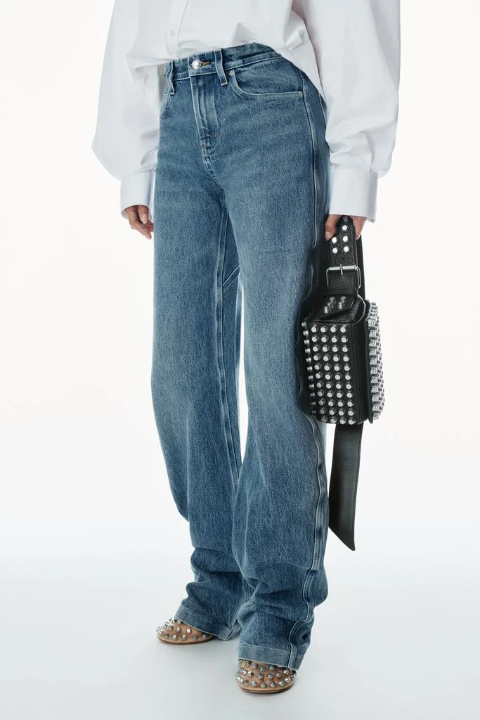Alexander Wang Low-Rise Gusset Jeans in Medium Indigo Wash 3