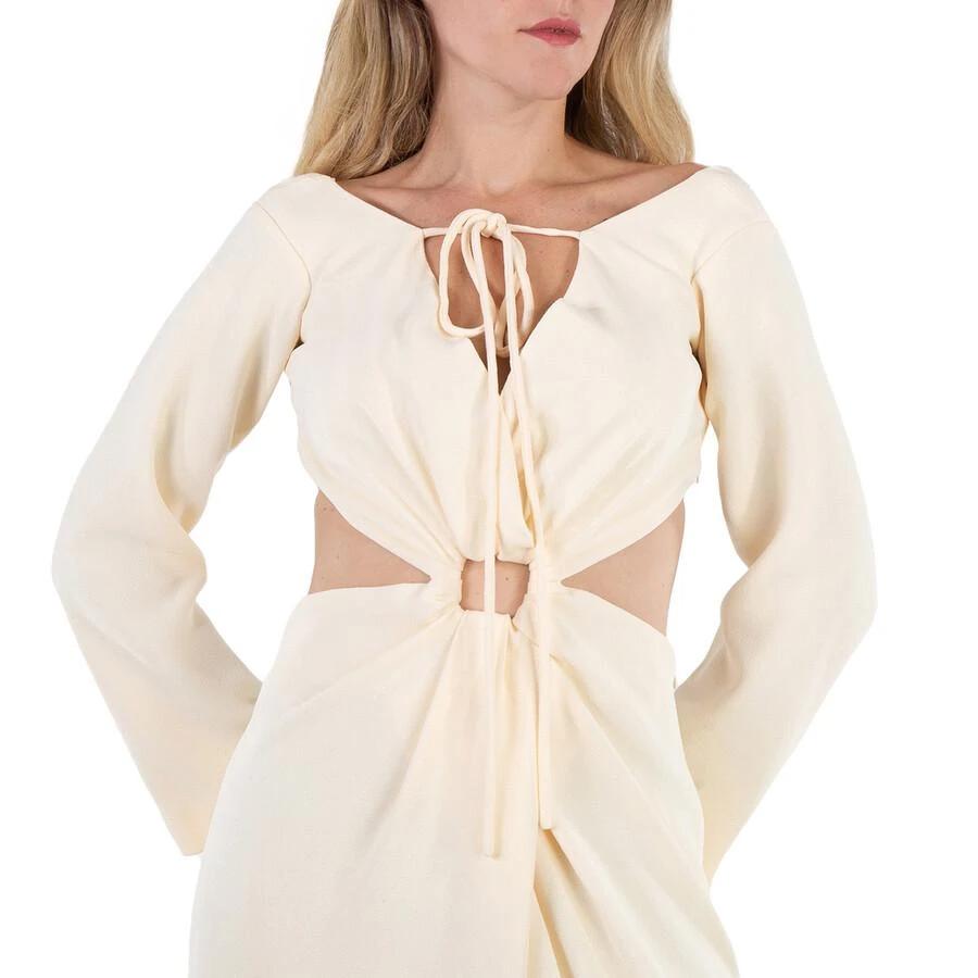 white christmas dresses Floral Cutout Long Sleeve Mini Dress