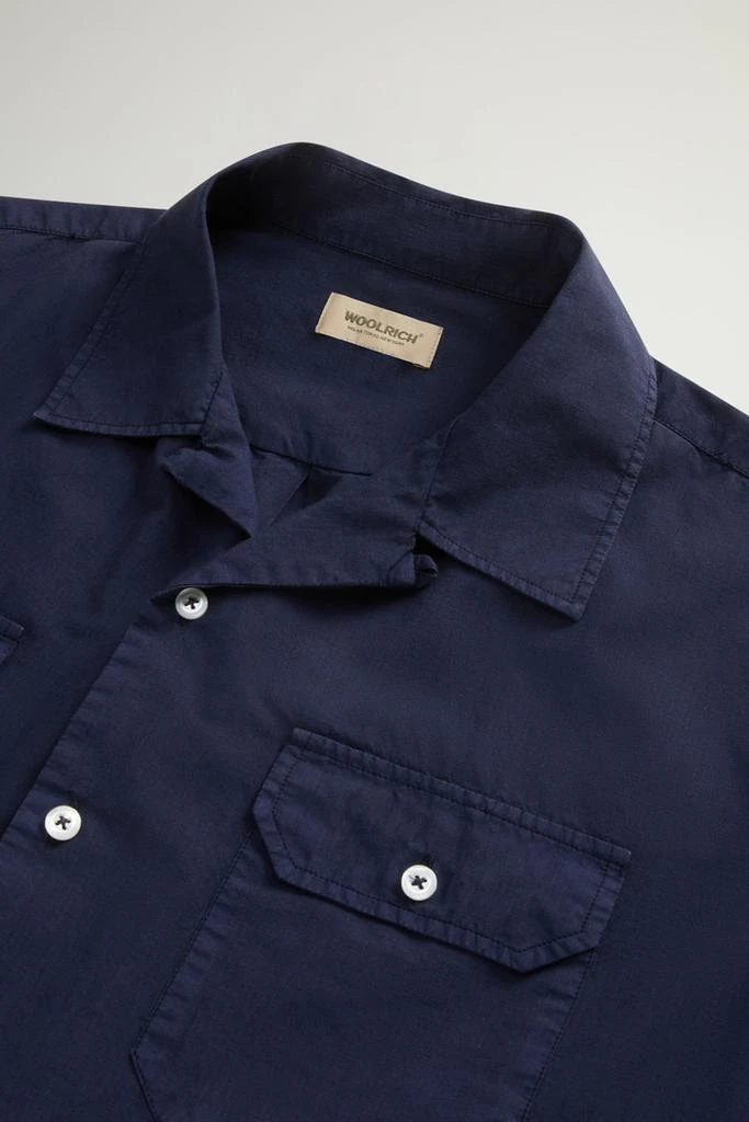 Woolrich Garment-Dyed Pure Cotton Pima Ripstop Shirt - Men - Blue 6