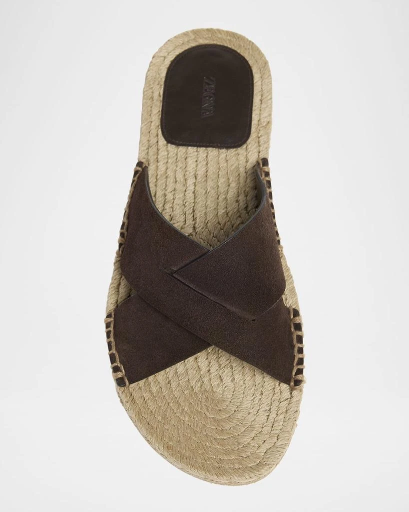 Zegna Men's Panarea Suede Espadrille Sandals 3