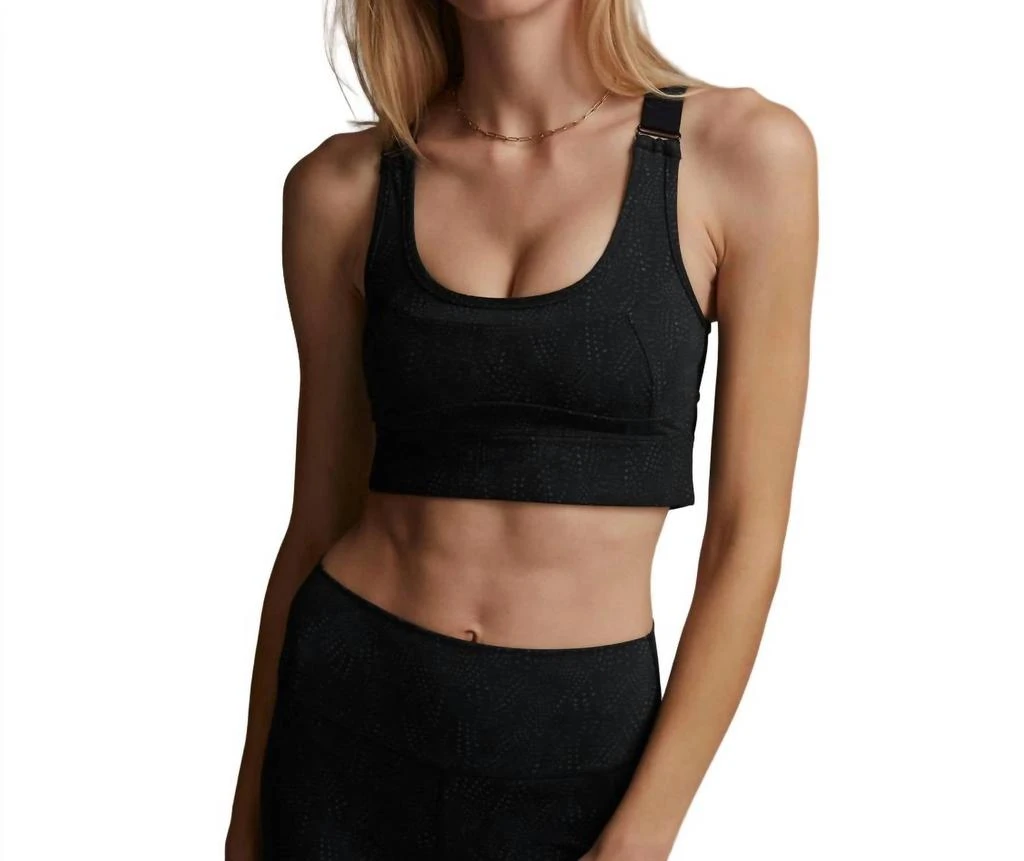 Varley Edris Sports Bra In Mono Feather 1