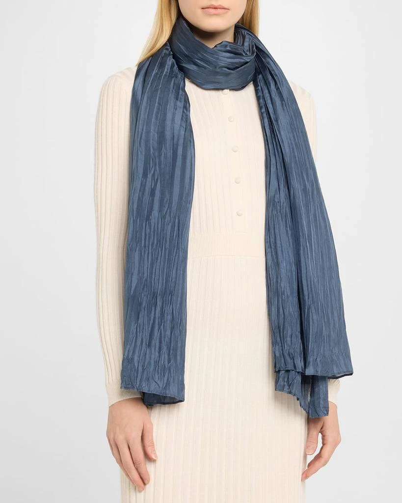 Eileen Fisher Crushed Lightweight Silk Scarf 3