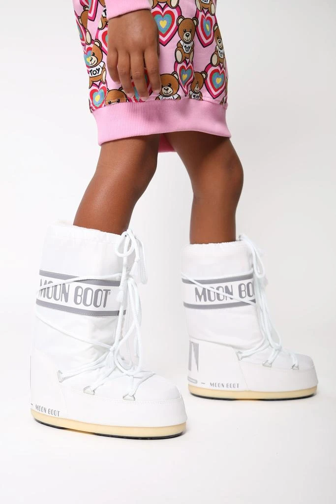 Moon Boot Moon Boot Kids Icon Nylon Snow Boots in White 6