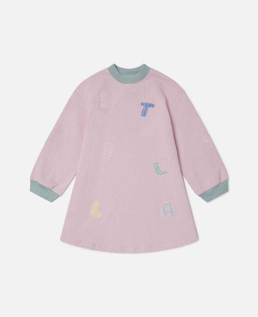 Stella McCartney Stella McCartney - Logo Embroidery Sweatshirt Dress, Purple, Size: 8