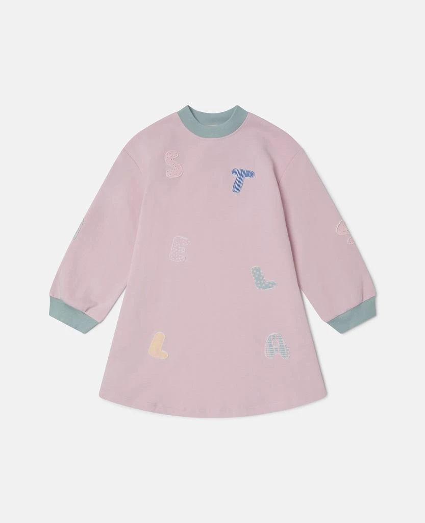 Stella McCartney Stella McCartney - Logo Embroidery Sweatshirt Dress, Purple, Size: 8 1