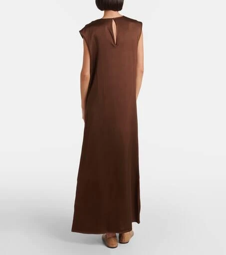 Asceno Rose silk satin maxi dress 3