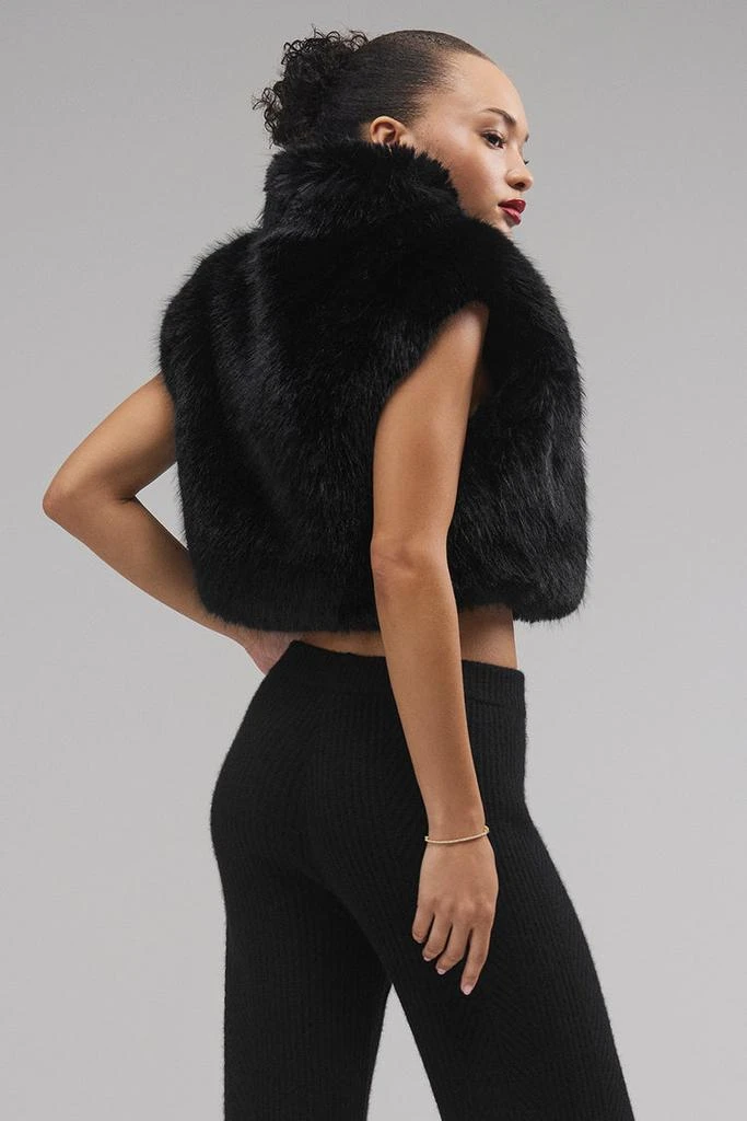 Alo Opulent Faux Fur Cropped Vest - Black 2