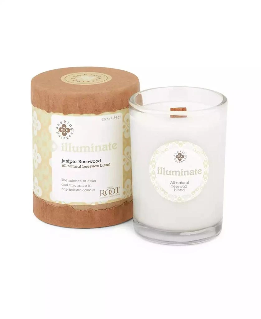 ROOT CANDLES Seeking Balance Illuminate Juniper Rosewood Spa Jar Candle, 6.5 oz