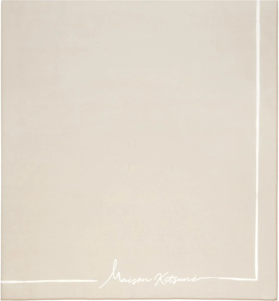 Maison Kitsune Beige Poetic Script Scarf