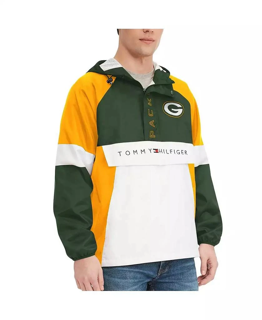 Tommy Hilfiger Men's Green Green Bay Packers Quarter-Zip Pullover Hoodie Jacket 1