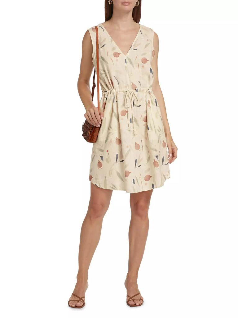 Splendid Botanical Linen-Blend Drawstring Minidress 2