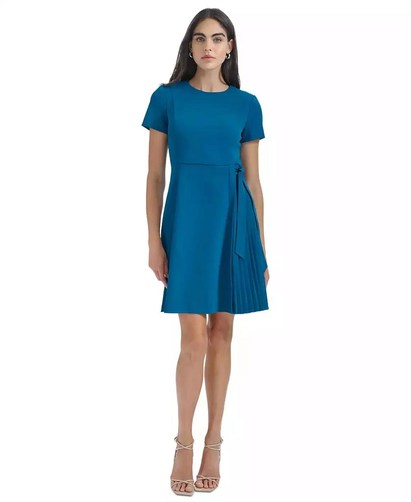 Petite Jewel-Neck Short-Sleeve Scuba-Crepe Dress  On Sale Now with Up to  54% Off | Discover Exclusive Deals & Savings at BeyondStyle  Authentic Calvin  Klein dress|women's clothing, shoes & accessories|dresses with