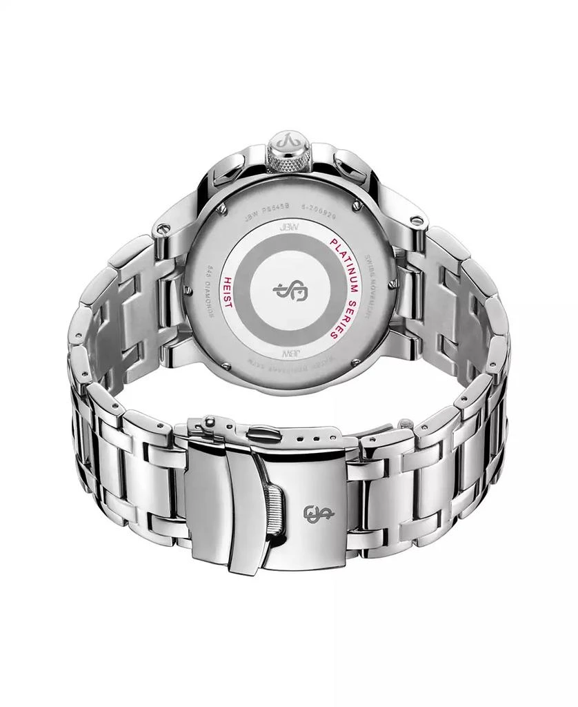 Jbw Men's Heist Platinum Series Diamond Silver-Tone Stainless Steel Watch, 47.5mm 3