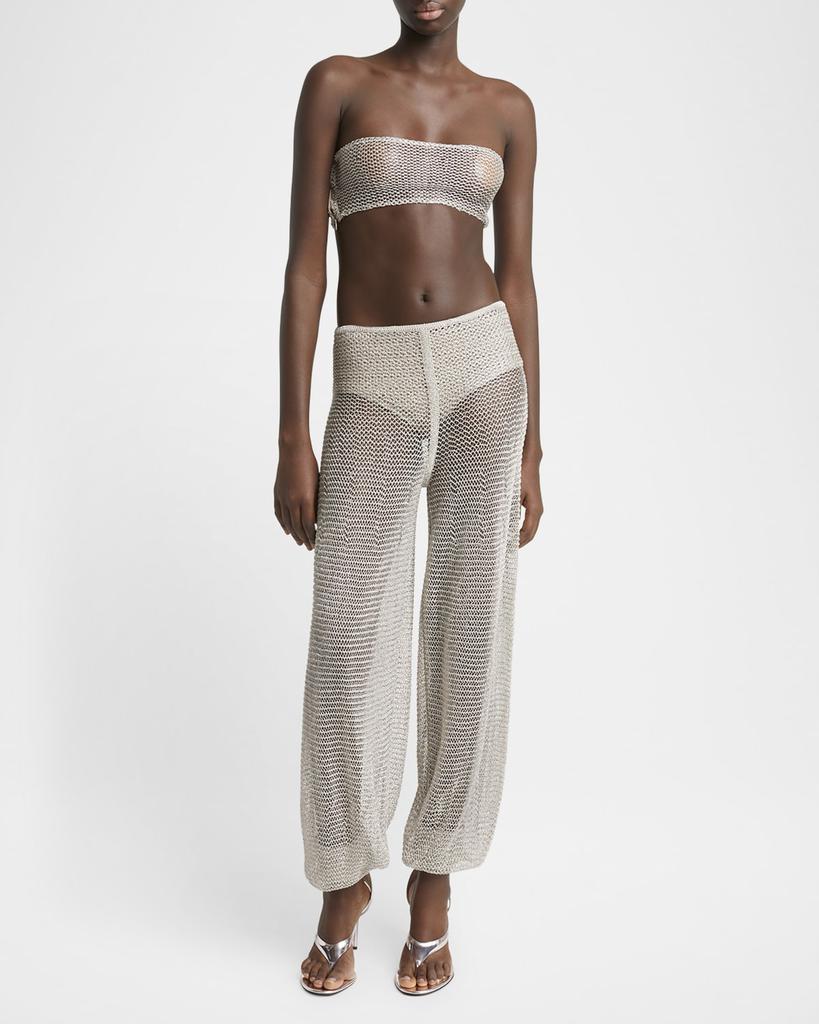 Alaia Metallic Mesh Bra Top