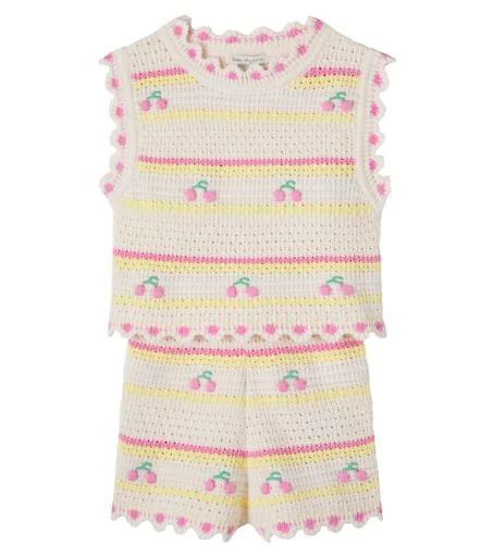 Bebe Organic Paloma crochet cotton top and shorts set