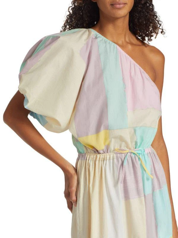 SWF One-Shoulder Puff-Sleeve Maxi Dress 4
