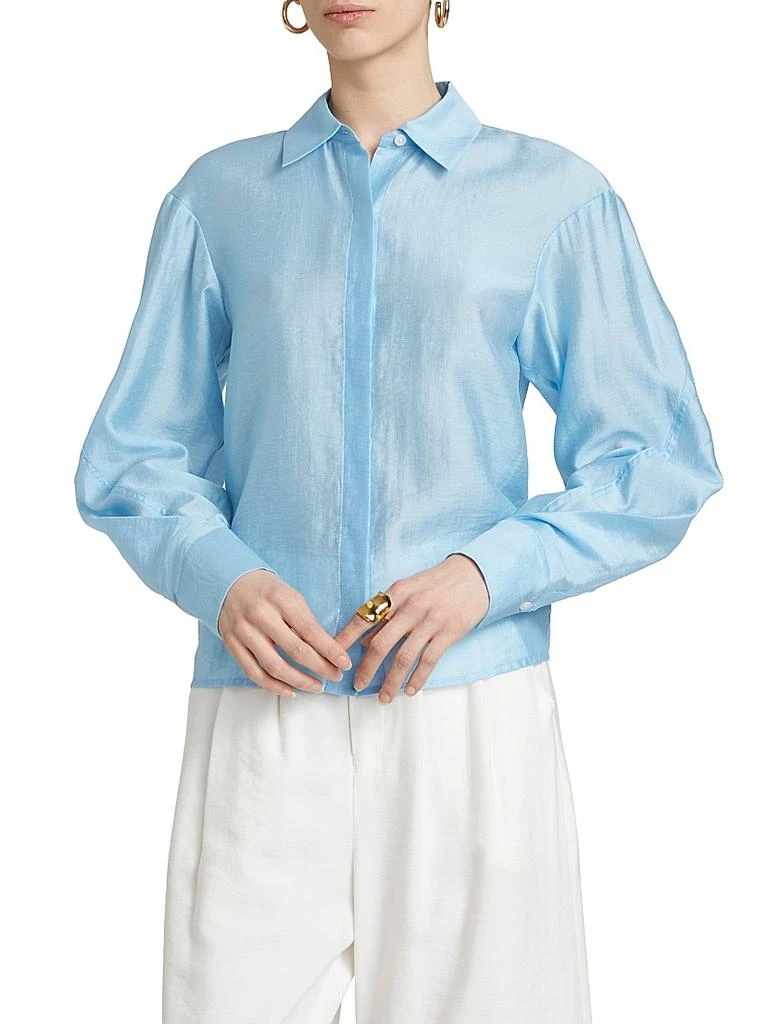 Derek Lam Juni Satin Balloon-Sleeve Blouse 3