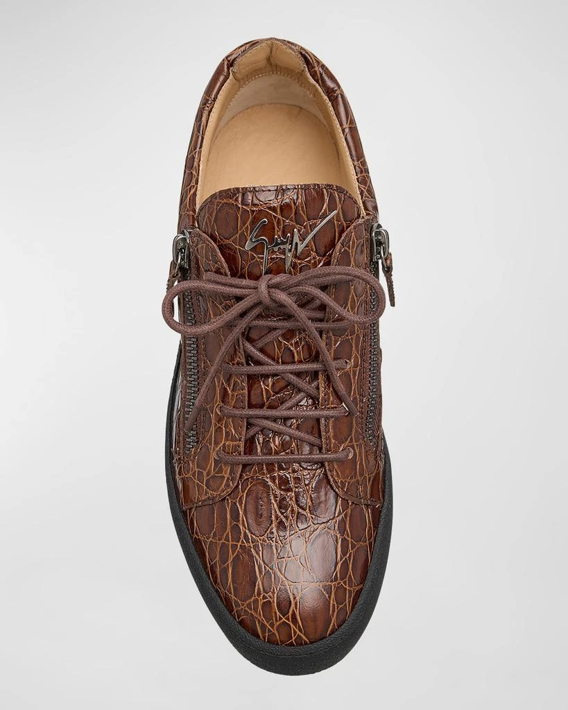 Giuseppe Zanotti Men's Morpheus Croco Dual-Zip Sneakers 5
