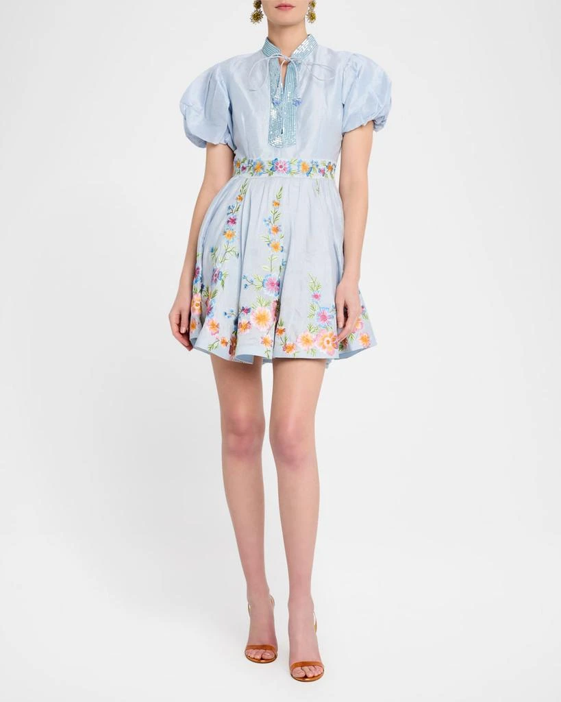 La Fuori Eva Azure Embellished Mini Dress 4