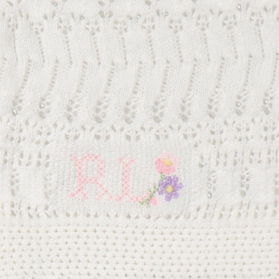 Ralph Lauren Girls White Cropped Knitted Cardigan 3