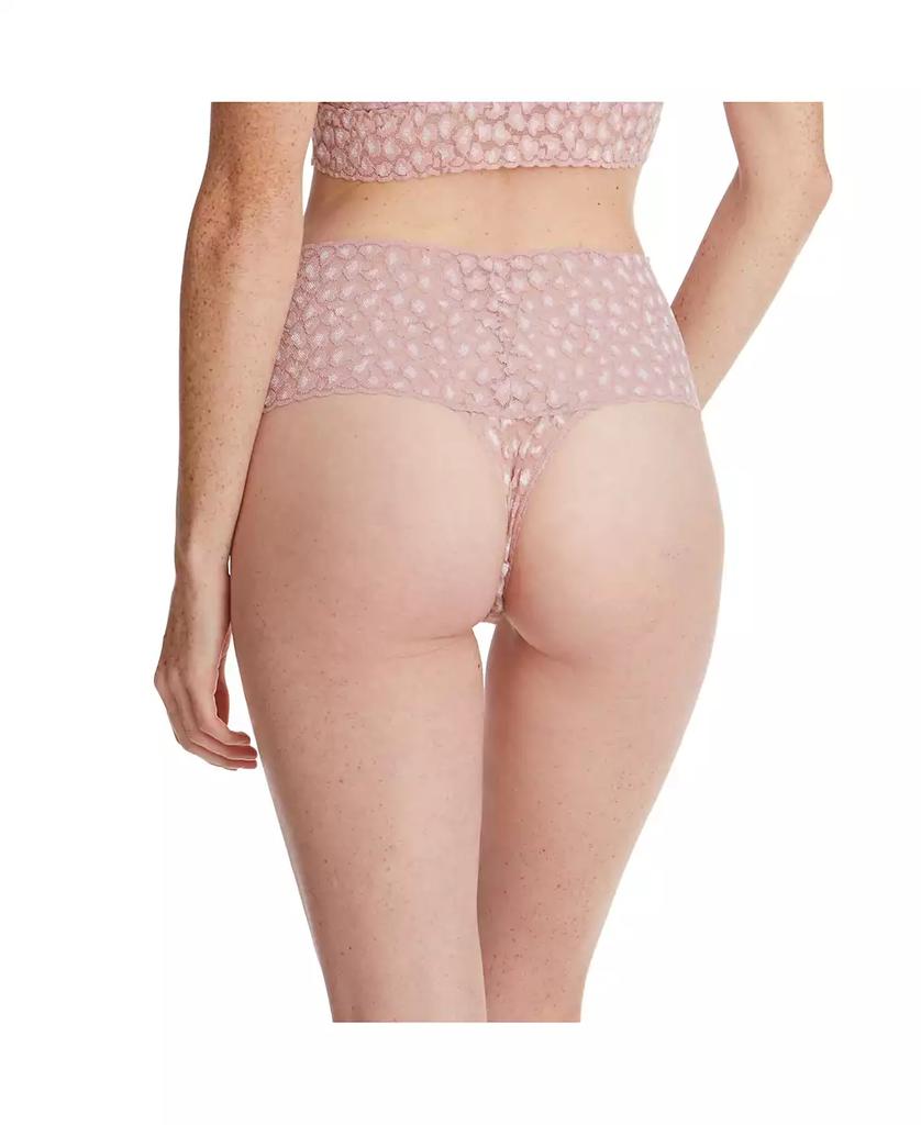 Hanky Panky Women's Cross-dyed Leopard Retro Thong Panty 3 pack