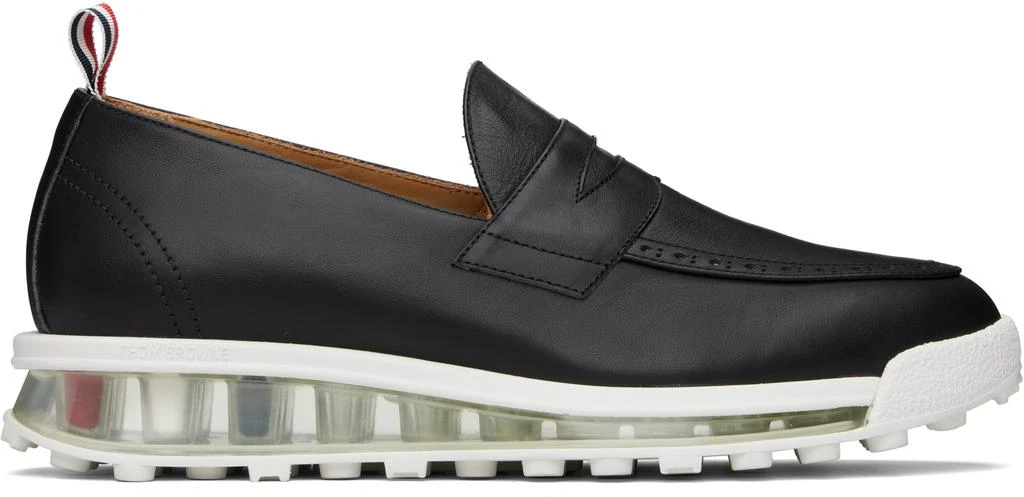 Thom Browne Black Clear Tech Runner Sole Penny Loafers 1