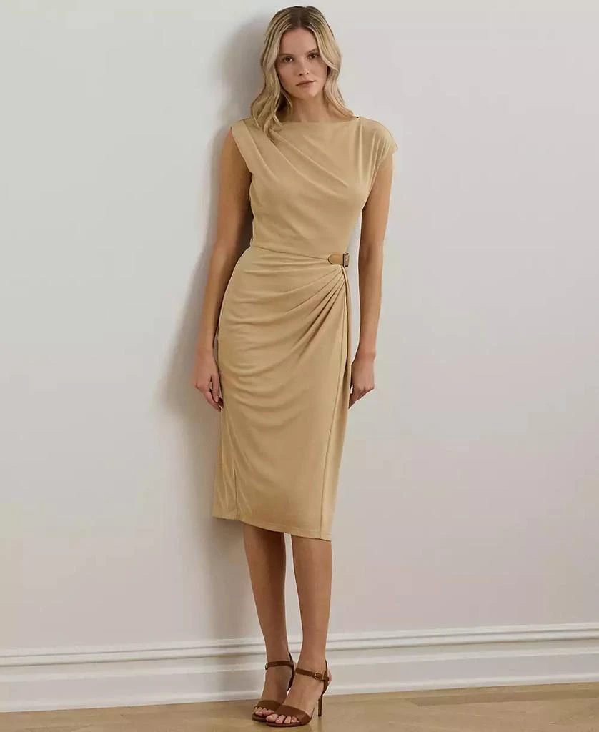 Ralph Lauren Women's Buckle-Trim Jersey Boatneck Dress 1