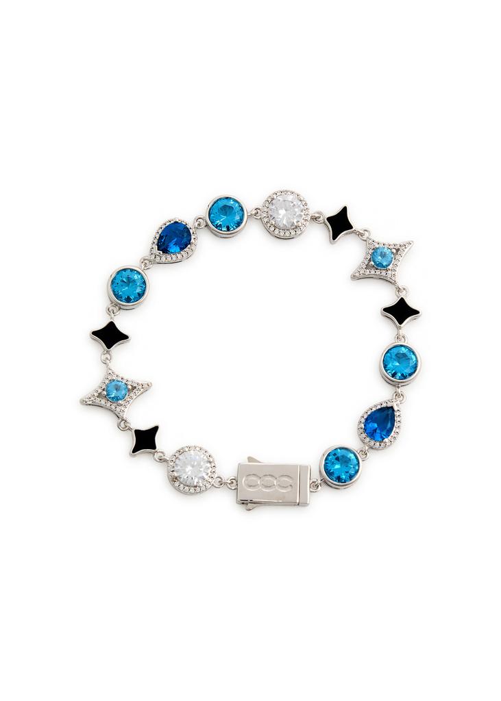 Givenchy Silver Tone Crystal Flex Bracelet - JEWELRY