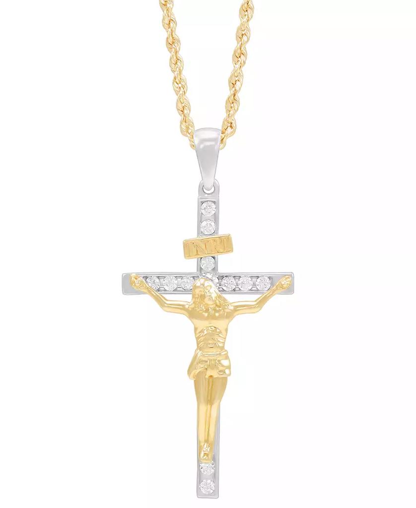 Grown With Love Men's Lab Grown Diamond Crucifix 22" Pendant Necklace (1/3 ct. t.w.) in 10k Gold