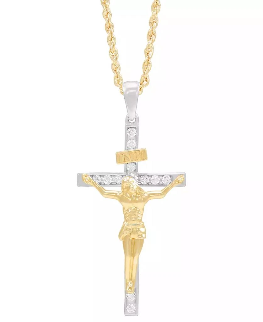 Grown With Love Men's Lab Grown Diamond Crucifix 22" Pendant Necklace (1/3 ct. t.w.) in 10k Gold 1