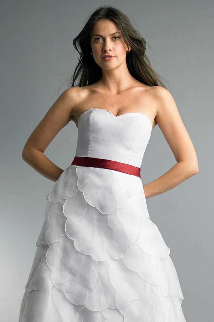 basix black label wedding dress D9237L - WHITE Beaded v neck evening dress