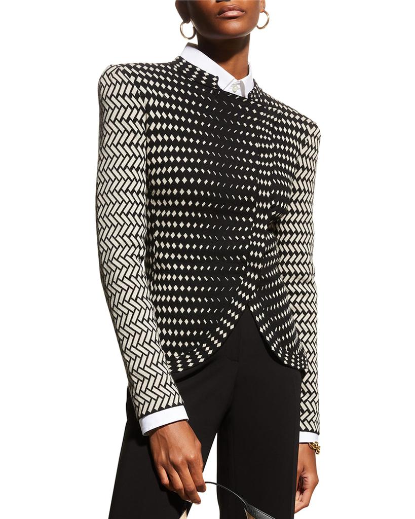 Emporio Armani Knit Jacket w/ Asymmetrical Overlap - Jackets