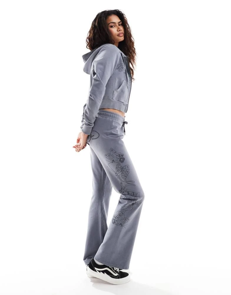 Ed Hardy Ed Hardy overdye flare jogger in black with logo co-ord 2