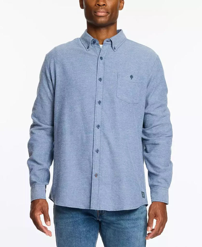 Weatherproof Vintage Men's Regular-Fit Two-Tone Button-Down Twill Flannel Shirt 1