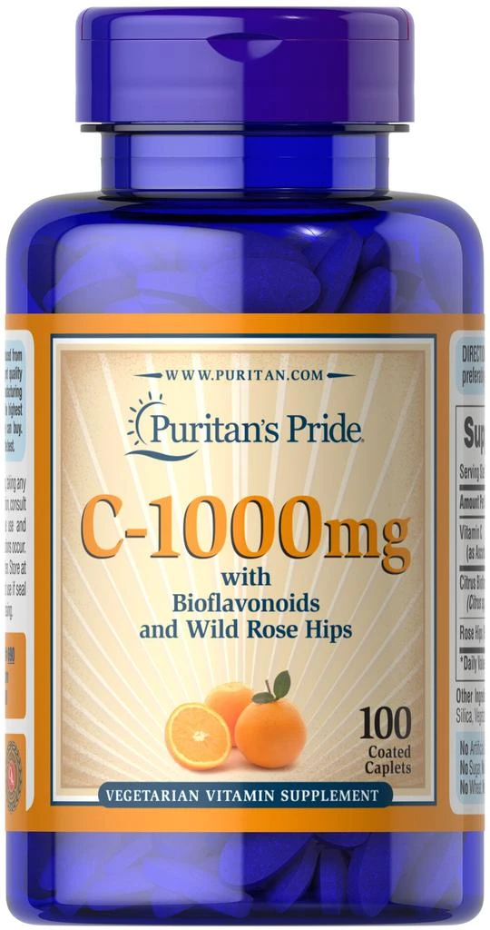 Puritan
s Pride Vitamin C 1000 mg, Bioflavonoids, Rose Hips 100 ct 1